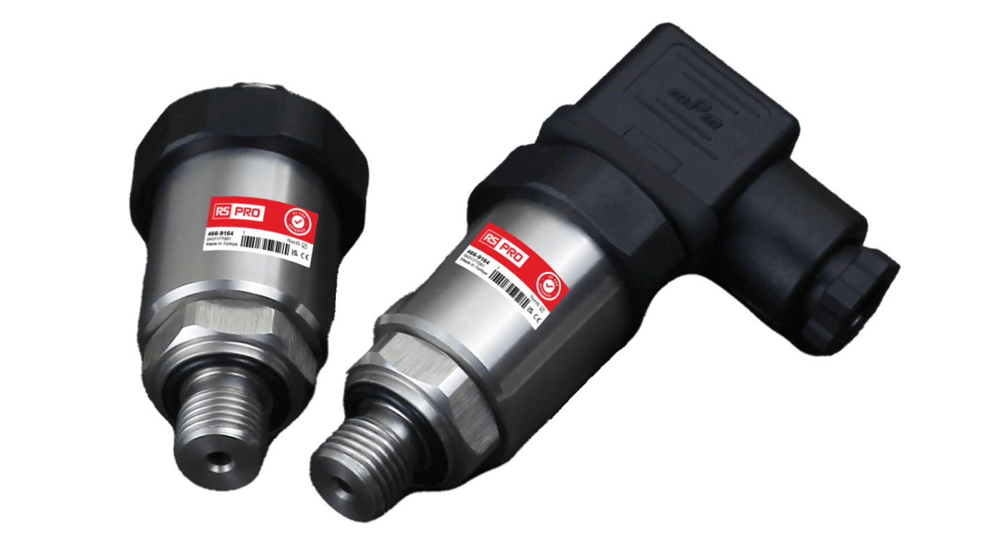 RS PRO Pressure Transmitter, 0bar Min, 16bar Max, Voltage Output, Absolute Reading