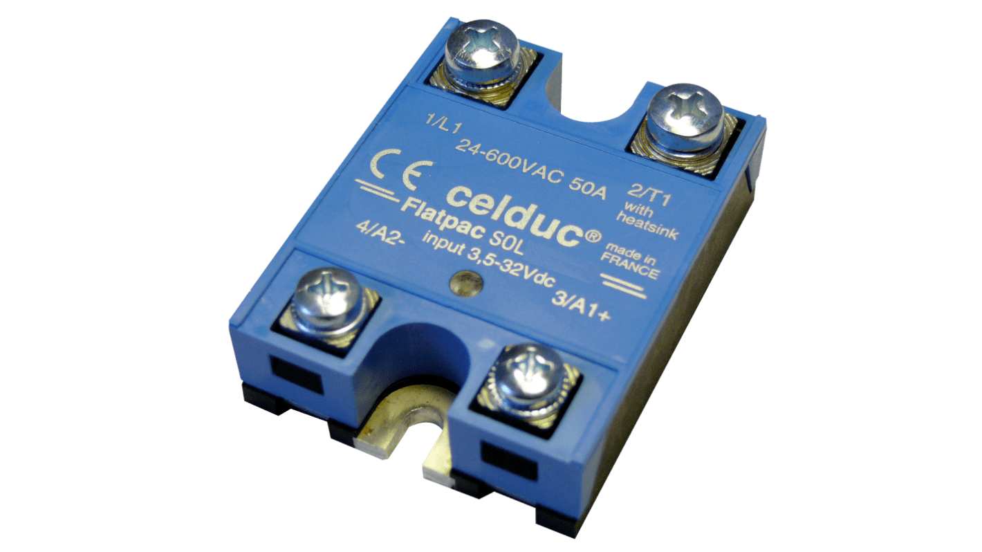 Celduc ソリッドステートリレー, 50 A, 690 V AC, シャ-シ取付, SOL885060