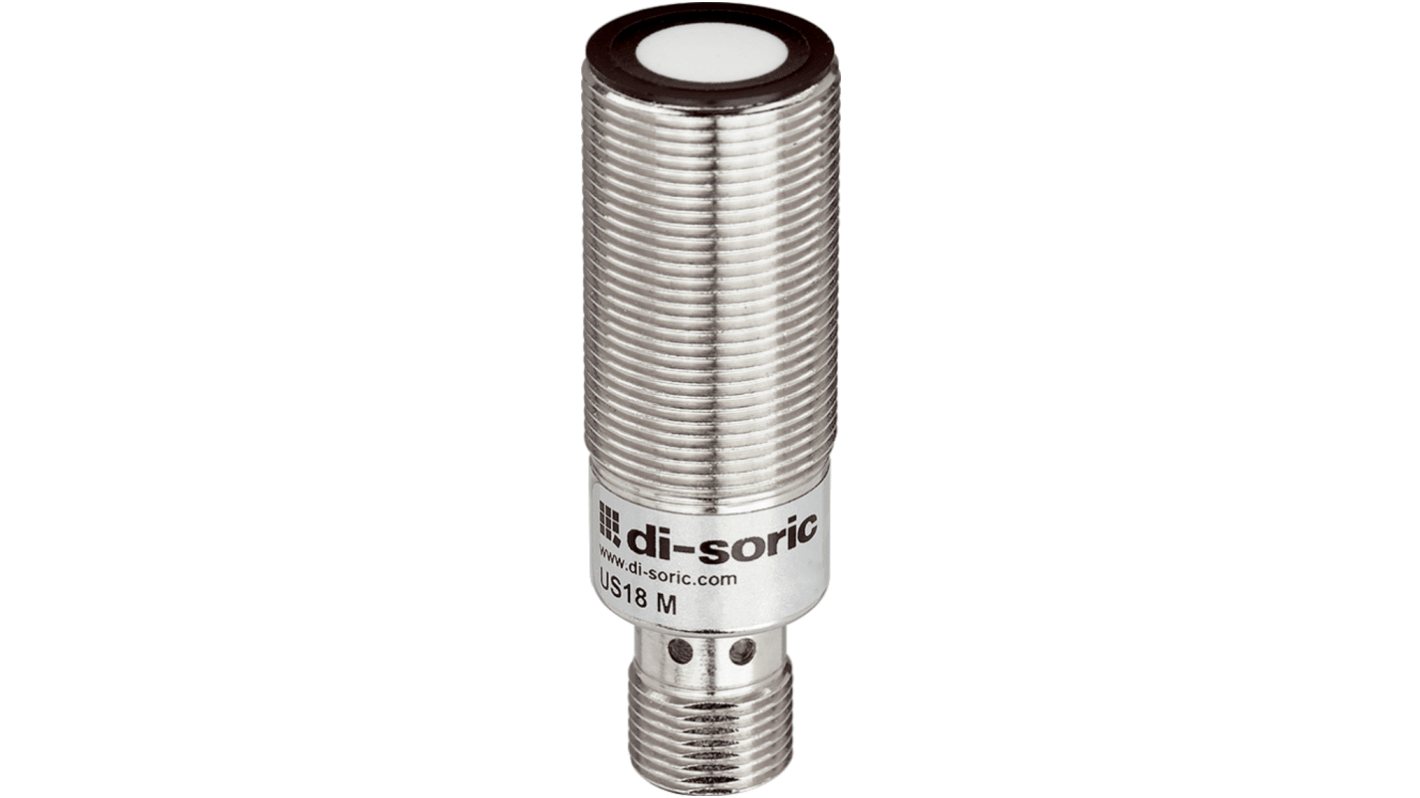 Di-Soric Ultrasonic Threaded Barrel Ultrasonic Sensor, M18, 150 → 1500 mm Detection, Push Pull NO/NC, 18