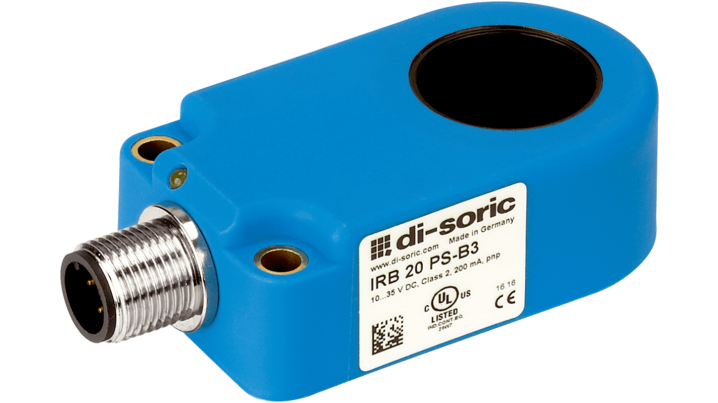 Di-Soric Inductive Ring Inductive Proximity Sensor, M12, PNP NO, 10 → 35 V dc