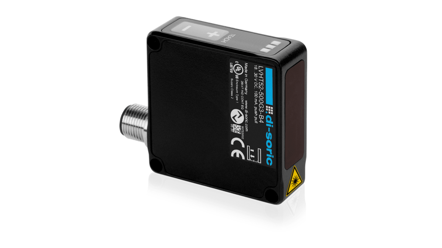 Di-Soric Distance Sensor Distance Sensor, Block Sensor, 50 → 500 mm Detection Range IO-LINK