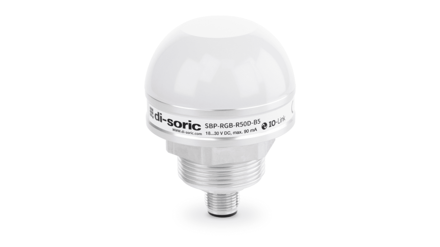 Di-Soric SBP-RGB Point Series Blue, Green, Orange, Red, White, Yellow Signal Tower, 8 Lights, 18 → 30 V,
