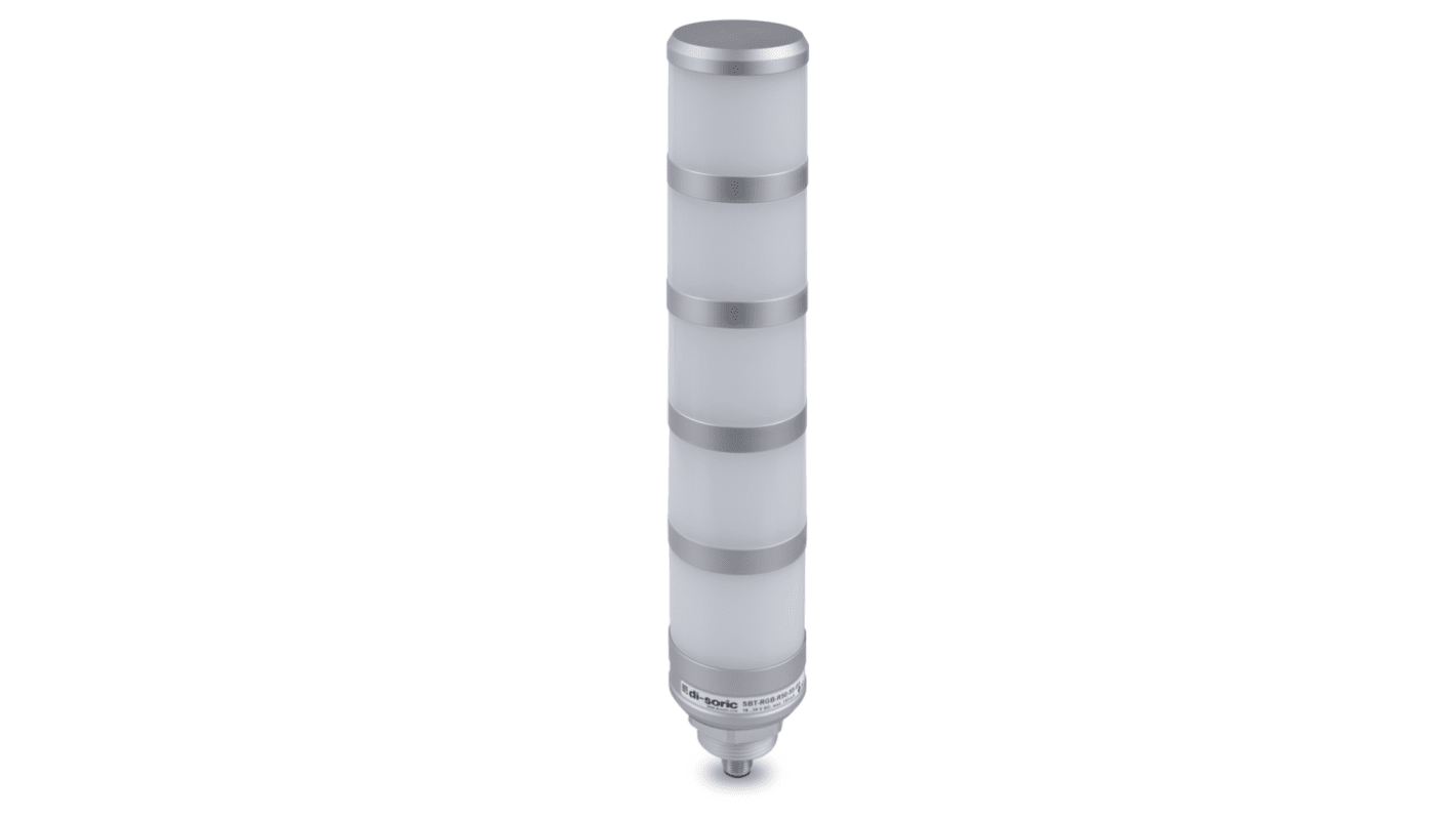 Di-Soric SBP-RGB Series Blue, Green, Orange, Red, White, Yellow Signal Tower, 8 Lights, 18 → 30, M30