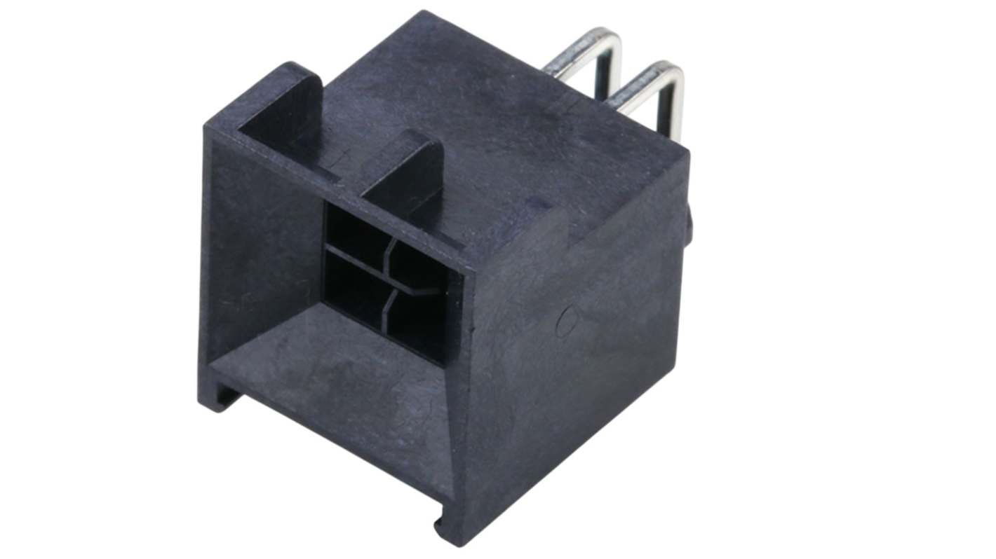 Molex 219637 Series Right Angle Through Hole PCB Header, 4 Contact(s), 2.5mm Pitch, 2 Row(s), Shrouded