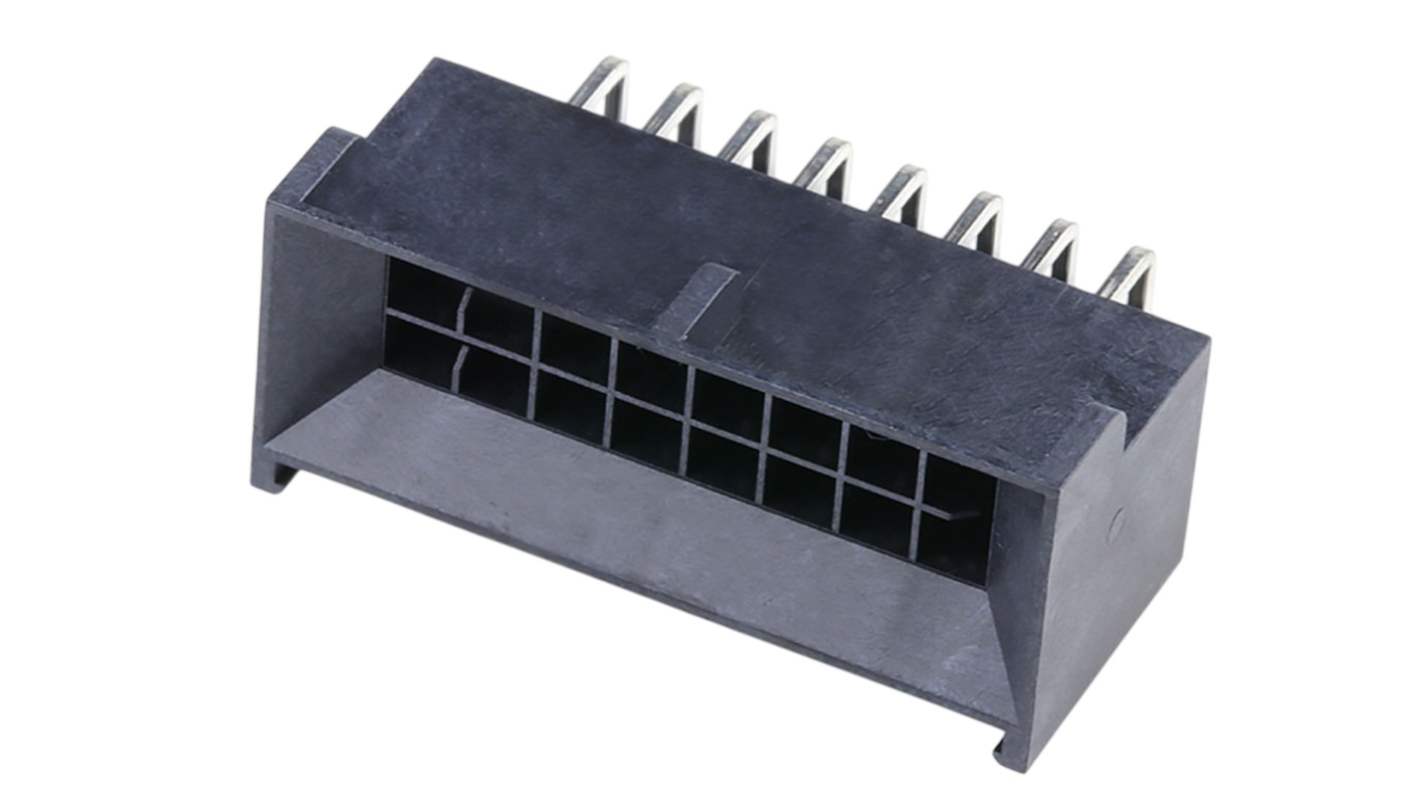 Molex 219637 Series Right Angle Through Hole PCB Header, 16 Contact(s), 2.5mm Pitch, 2 Row(s), Shrouded