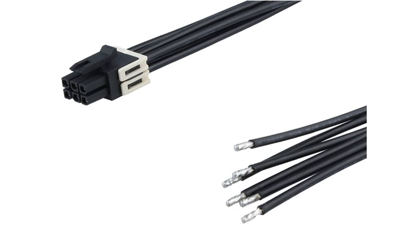 Molex 6 Way Female Micro-Fit+ Pigtail Cable assembly, 600mm