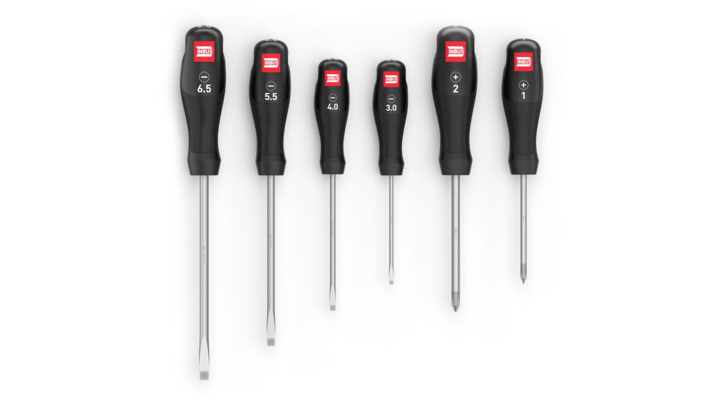 Set di cacciaviti INBUS, 6 pezzi Phillips, a taglio
