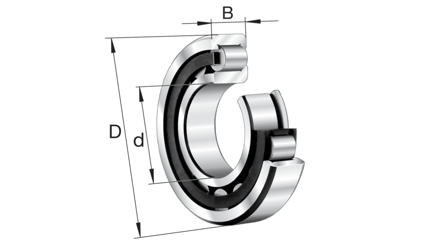 Cuscinetto a rulli cilindrici FAG, Ø int. 60mm, Ø est. 110mm, guida larga 28mm