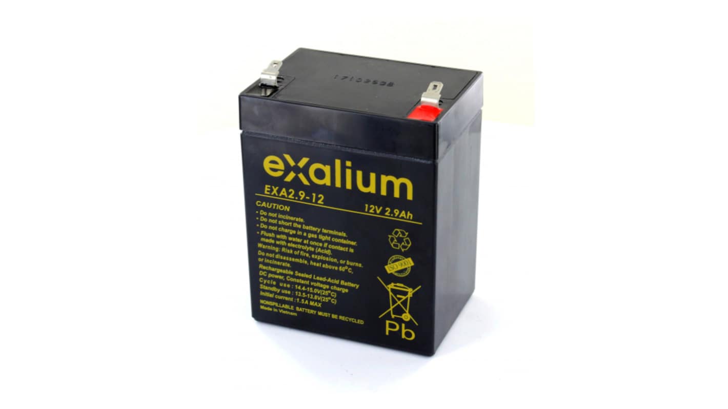 Batteria al piombo Exalium, 12V, 2.9Ah, 79 X 56 X 107mm, -20 → +60°C
