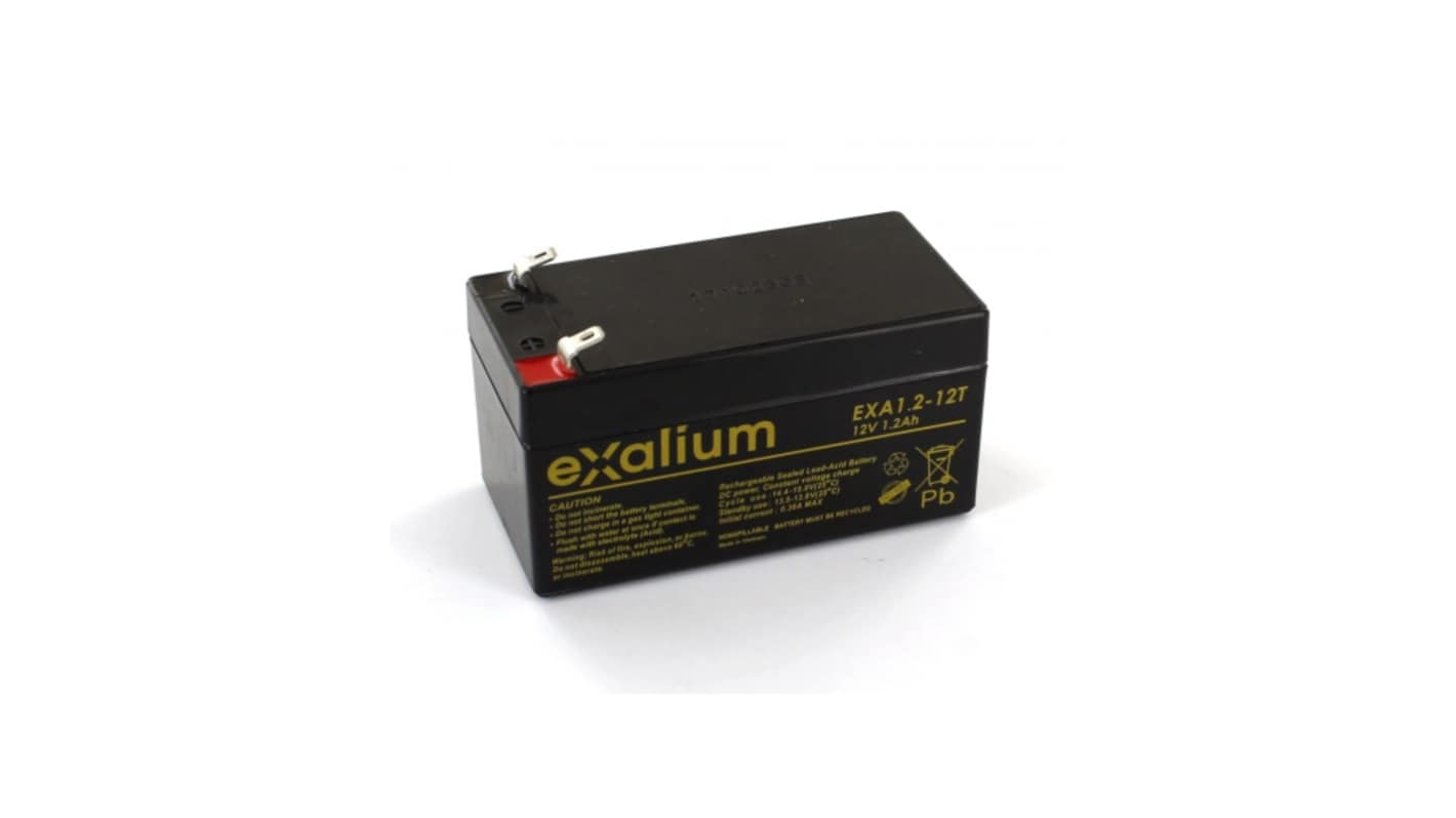 Exalium 12V1.2AH密封铅酸电池, 纯铅结构, F1接端