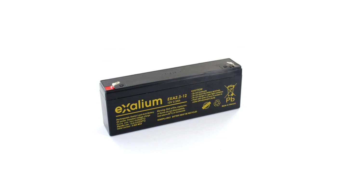 Exalium 12V F1 Lead Acid Battery, 2.3Ah