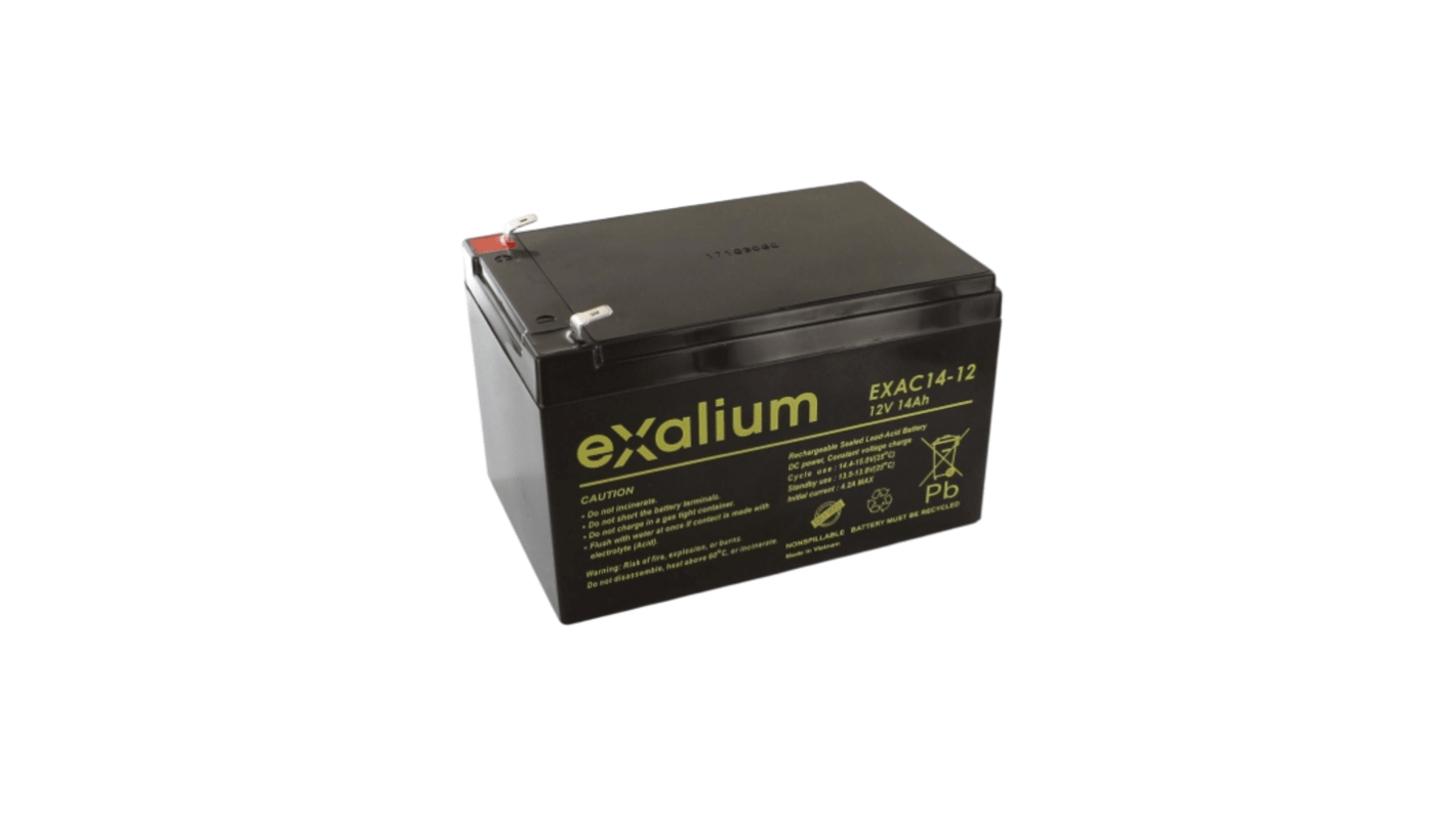 Exalium 12V14AH密封铅酸电池, 纯铅结构, F2接端