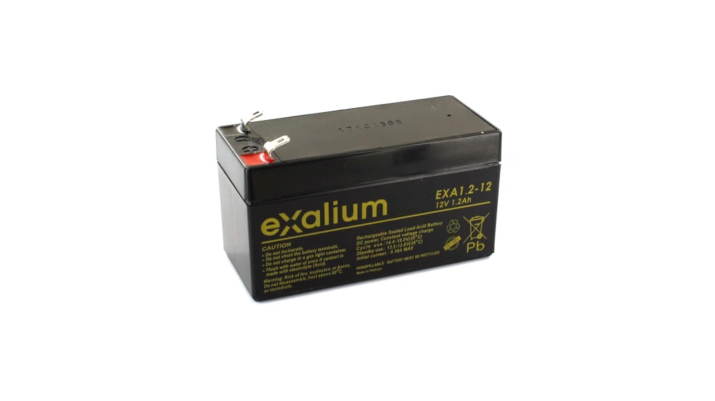 Exalium 12V1.2AH密封铅酸电池, 纯铅结构, F1接端