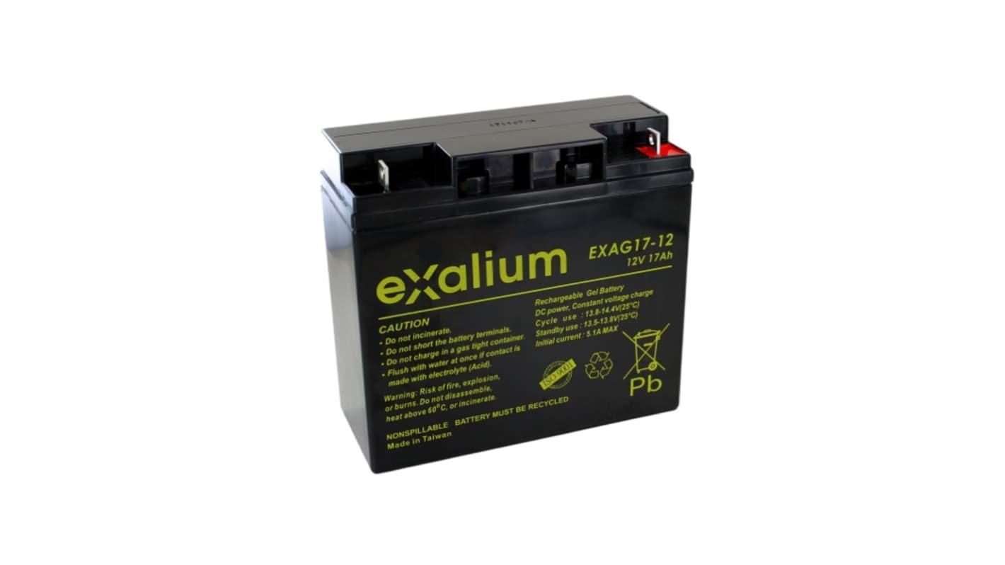 Exalium 12V17AH密封铅酸电池, 纯铅结构, M5接端