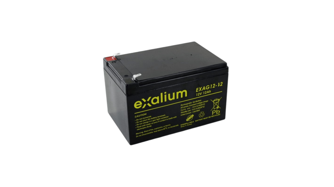 Exalium 12V12AH密封铅酸电池, 纯铅结构, F2接端