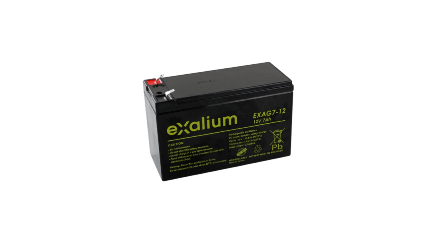 Exalium 12V F1 Lead Acid Battery, 7Ah