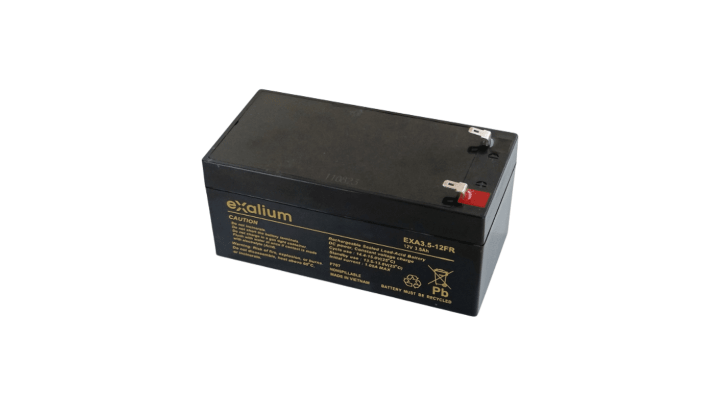 Exalium 12V3.5AH密封铅酸电池, 纯铅结构, F1接端