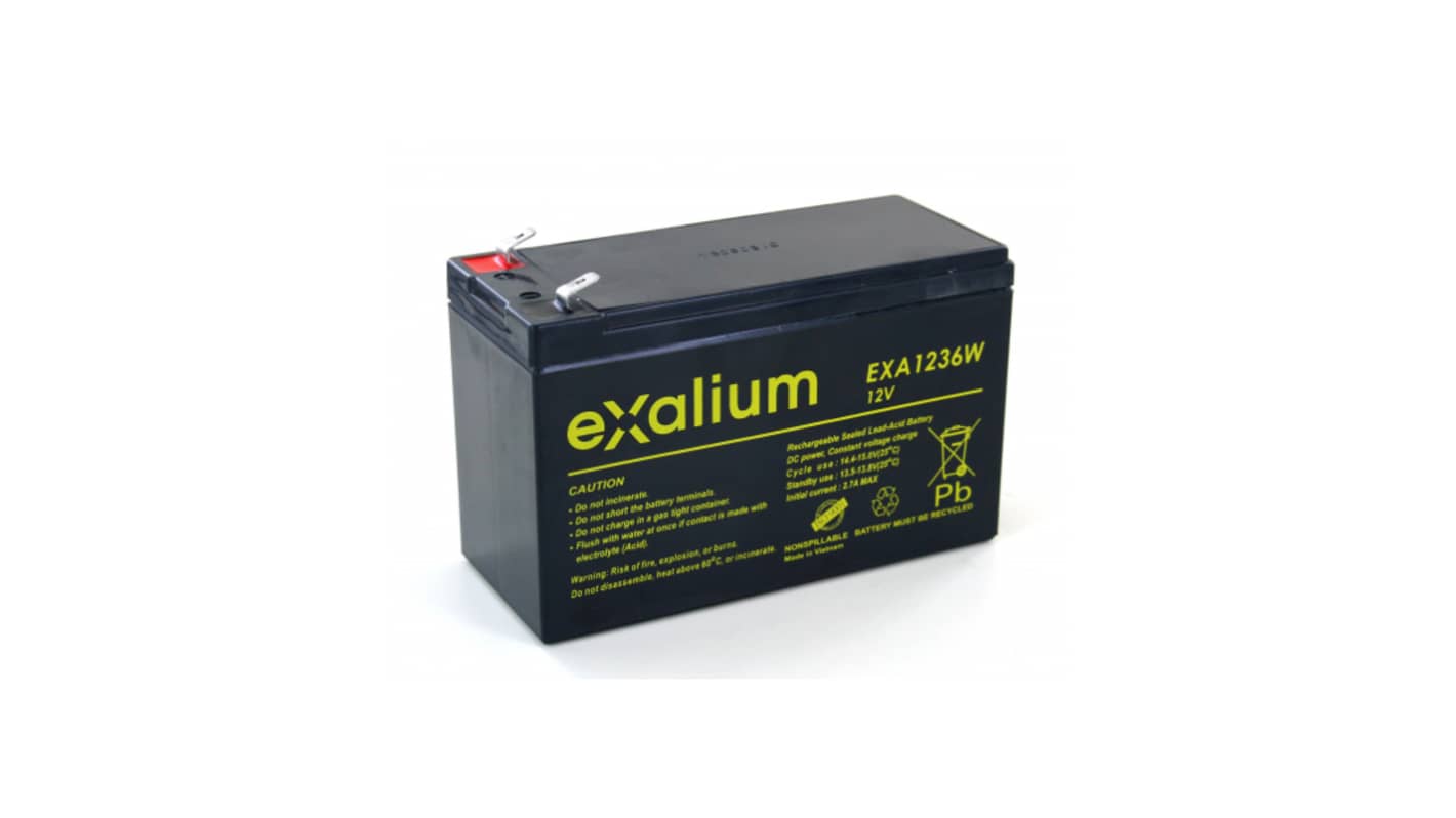 Exalium 12V9AH密封铅酸电池, 纯铅结构, F2接端