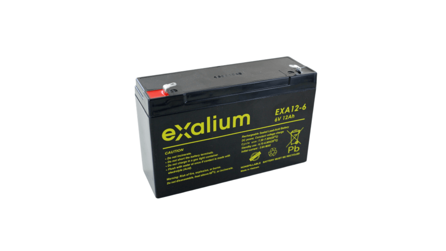 Batteria al piombo Exalium, 6V, 12Ah, 151 X 50 X 100mm, -20 → +60°C