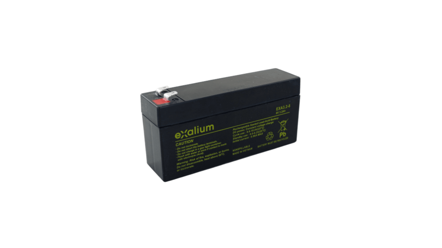 Batteria al piombo Exalium, 8V, 3.2Ah, 134 X 37 X 63mm, -20 → +60°C