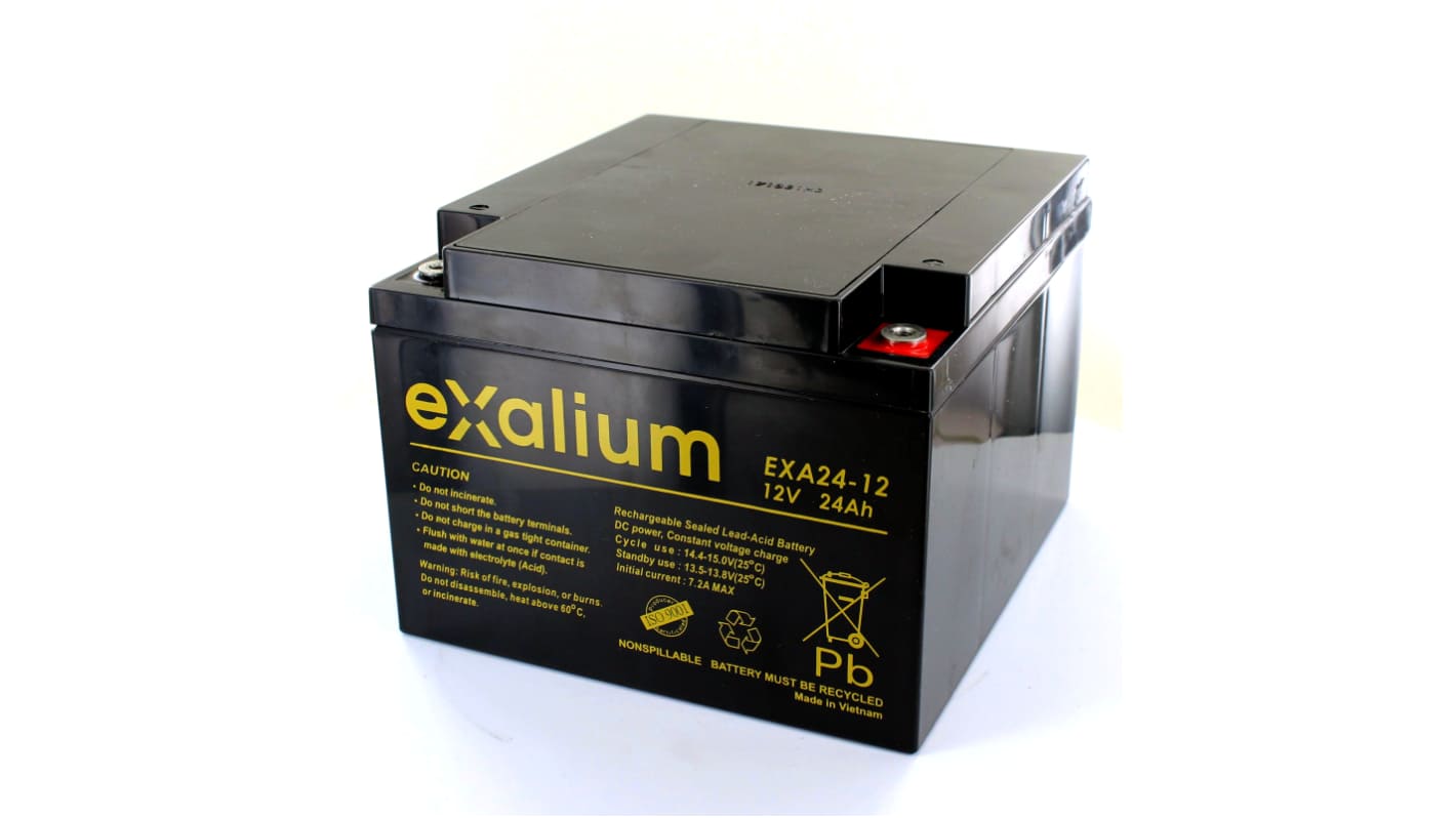 Exalium 12V24AH密封铅酸电池, 纯铅结构, M5接端