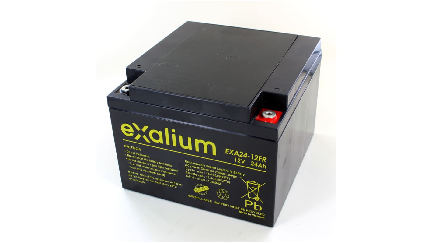 Exalium 12V24AH密封铅酸电池, 纯铅结构, M5接端