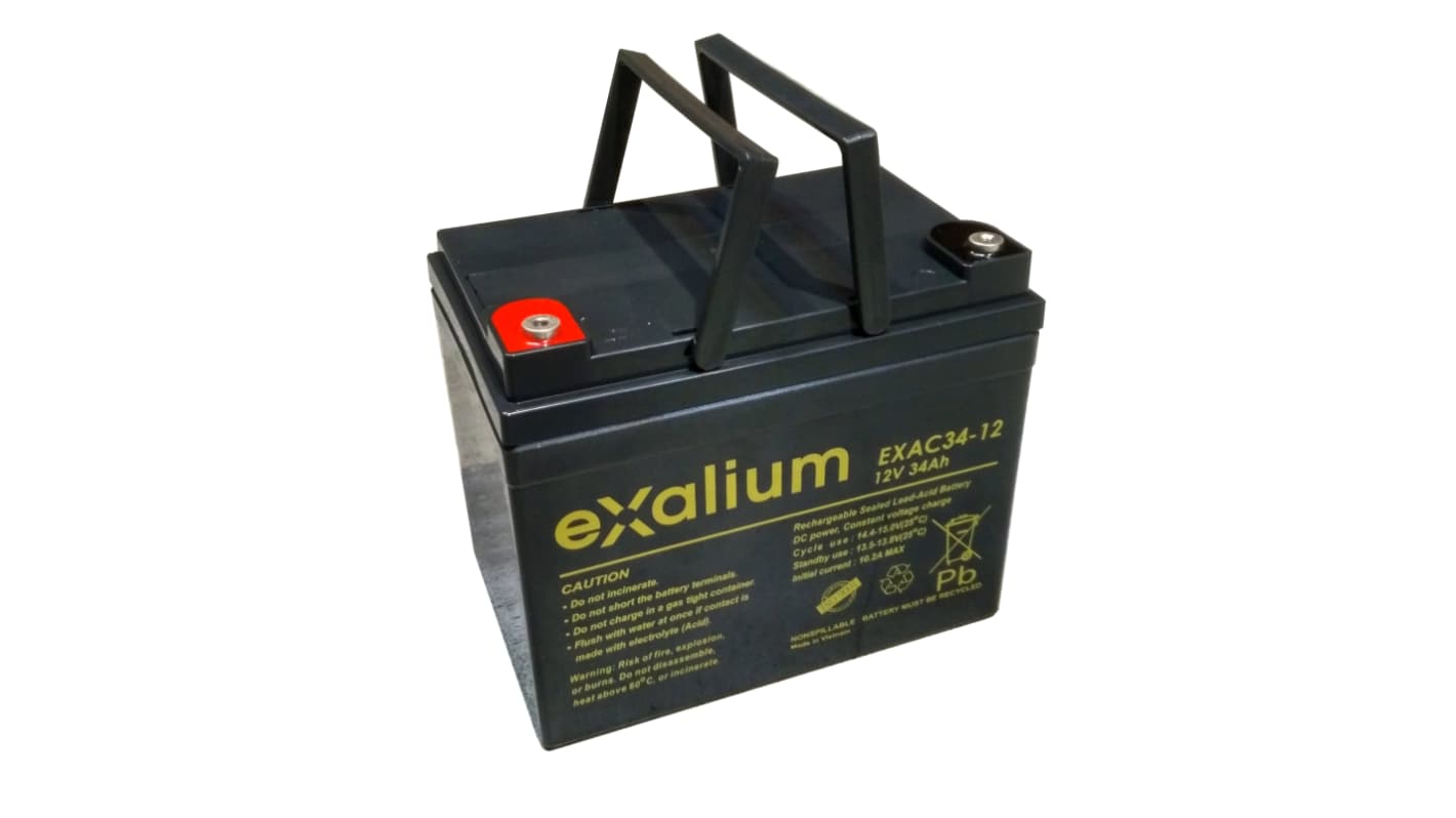 Exalium 12V34AH密封铅酸电池, 纯铅结构, M5接端