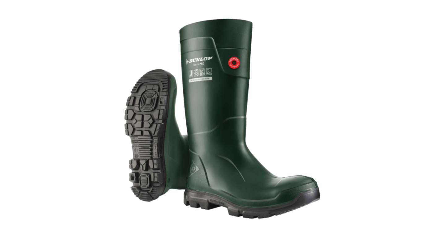 Dunlop Purofort Black, Green Steel Toe Capped Unisex Safety Boot, UK 7, EU 41