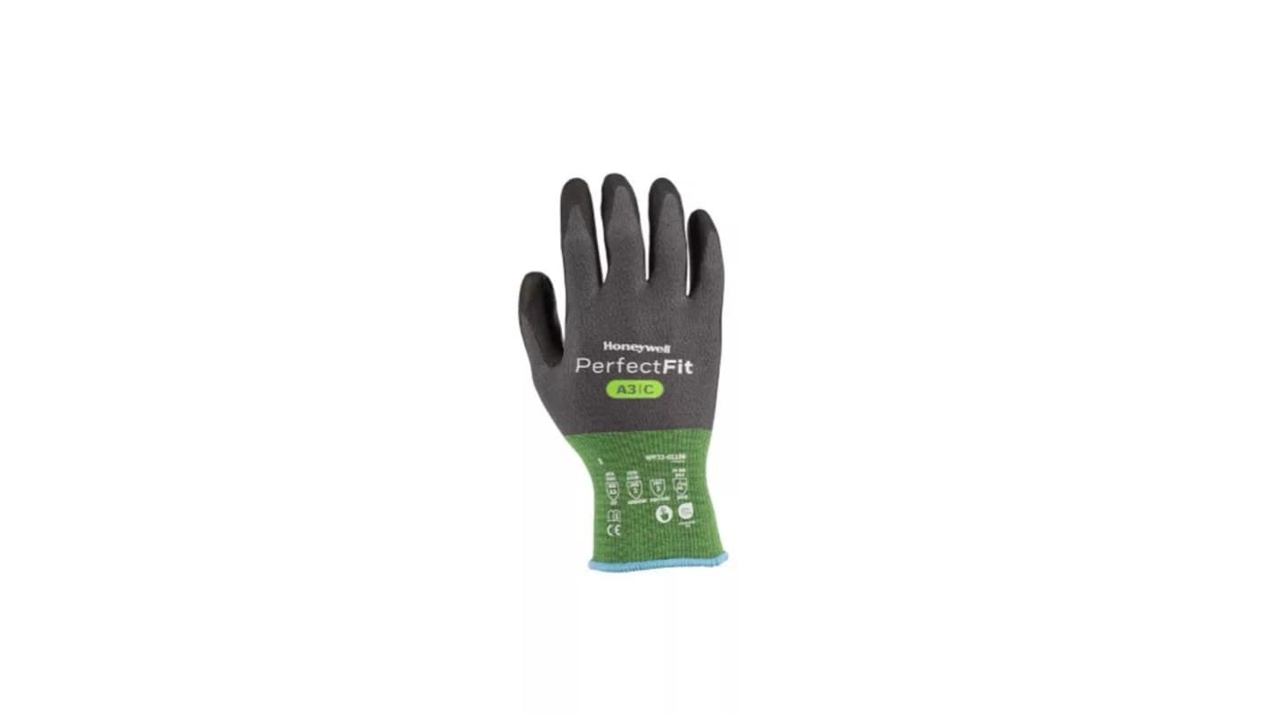 Honeywell PERFECT FIT 3.0 Black, Grey HPPE, Polyester, Polyurethane, Steel Abrasion Resistant, Cut Resistant, Puncture