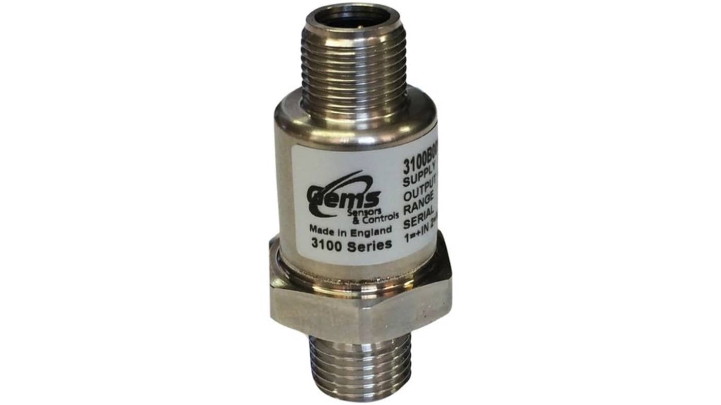 Gems Sensors 3100 Series Pressure Sensor, 0bar Min, 10bar Max