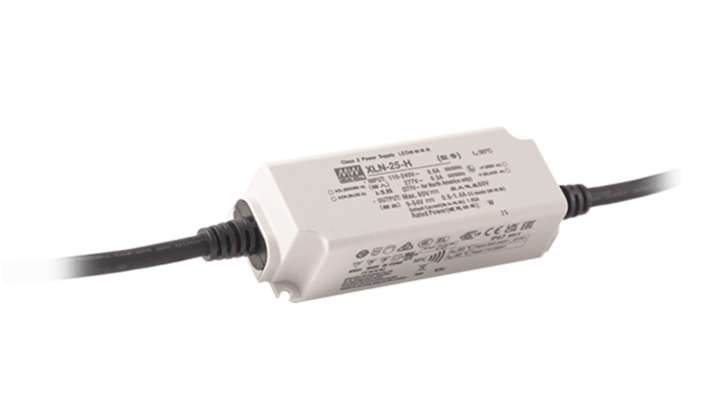 MEAN WELL LED Driver Power Supply, 12V Output, 25W Output, 2.1A Output, Constant Voltage