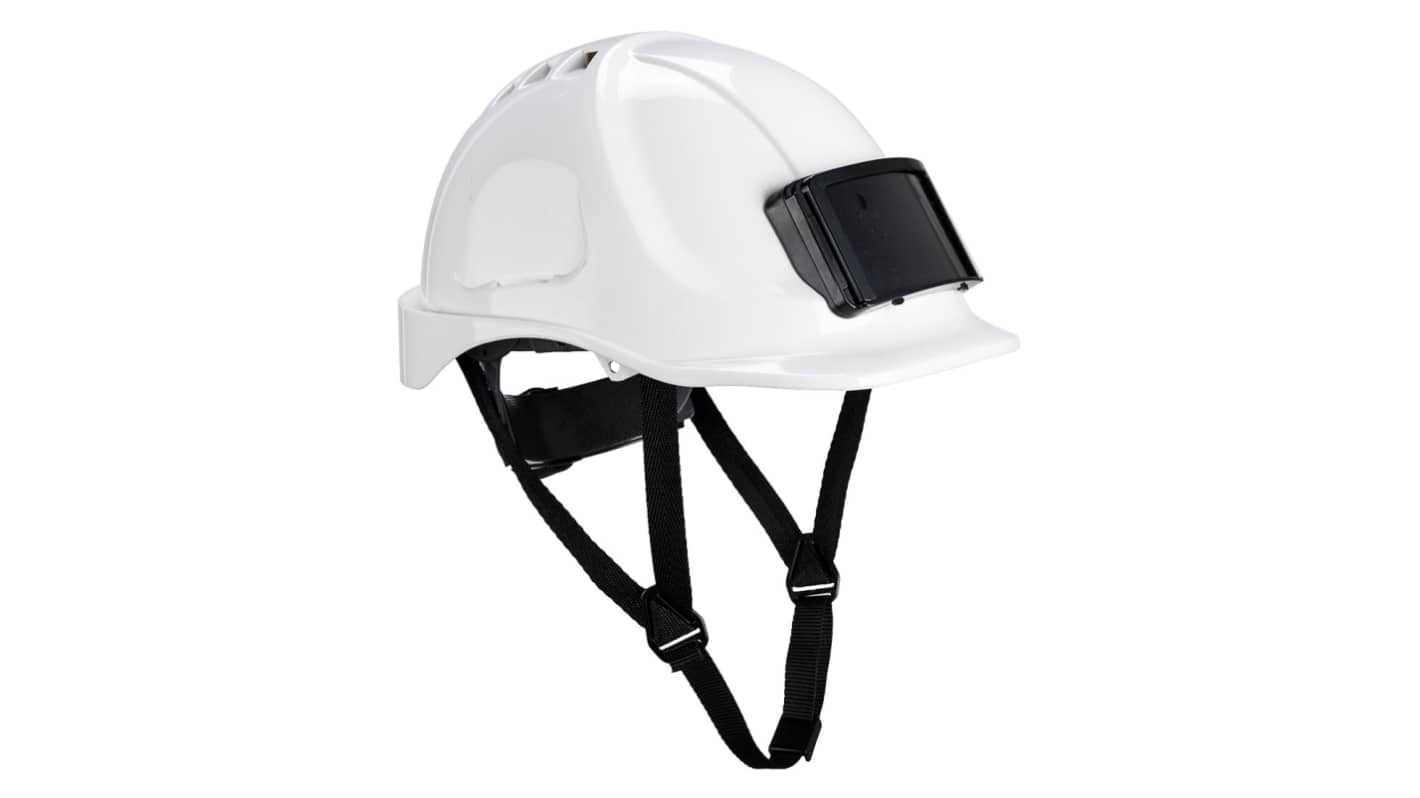 Portwest PW55 White Hard Hat with Chin Strap, Adjustable, Ventilated