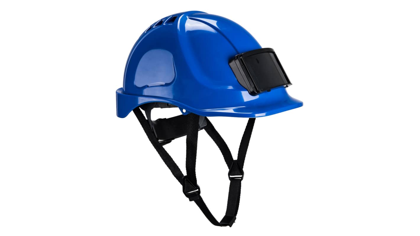 Portwest PW55 Blue Hard Hat with Chin Strap, Adjustable, Ventilated