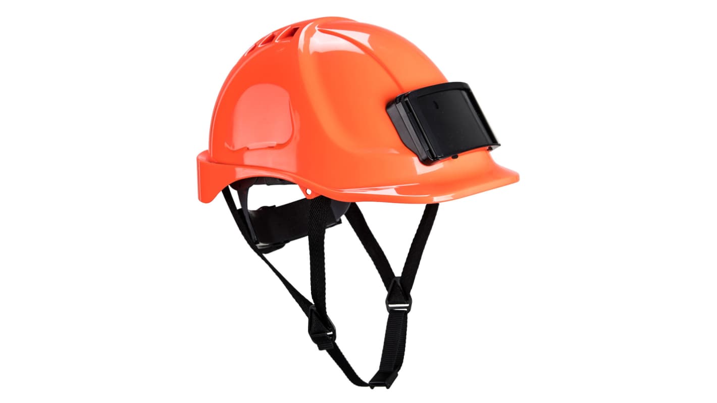 Portwest PW55 Orange Hard Hat with Chin Strap, Adjustable, Ventilated