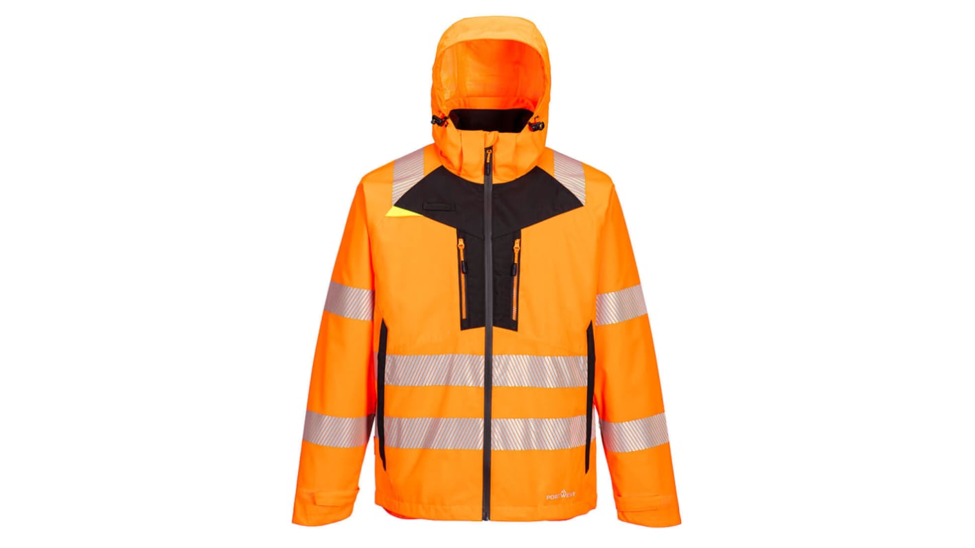 Portwest DX466 Black/Orange Unisex Hi Vis Jacket, M