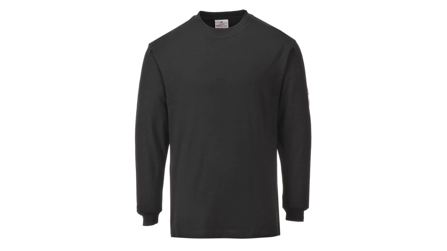 Portwest Black 1 % Carbon Fibre, 60 % Modacrylic, Cotton Long Sleeve T-Shirt
