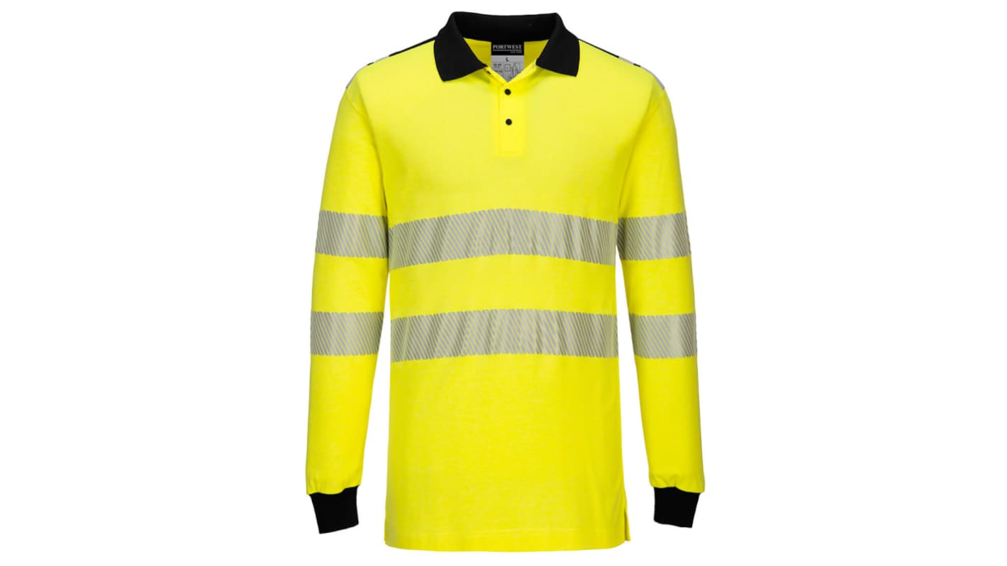 Portwest FR702 Yellow/Black Unisex Hi Vis Polo Shirt