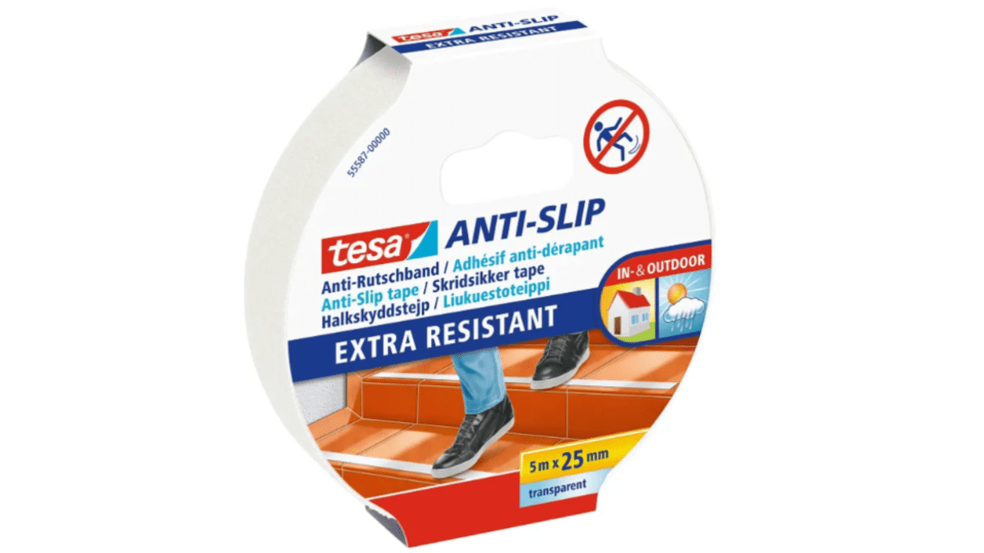 Tesa 55587-00000-11 PVC Antirutschklebeband Typ Rutschhemmendes Band, 25mm x 5m