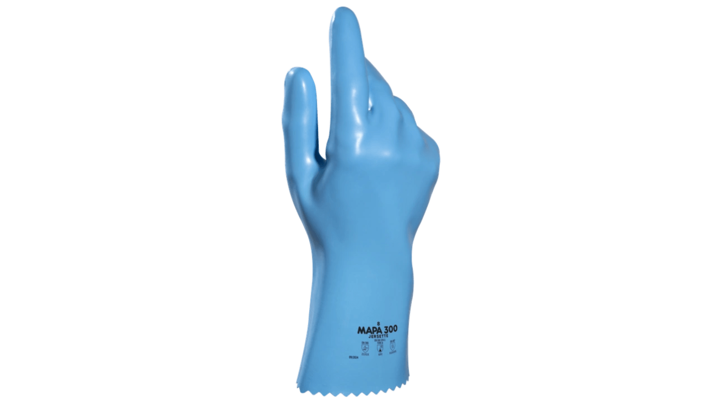 Mapa Jersette 300 Blue Latex Abrasion Resistant, Chemical Resistant, Cut Resistant, Puncture Resistant, Tear Resistant