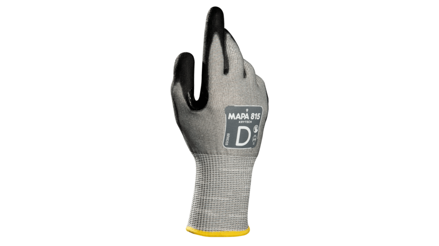 Mapa KryTech 815 Black, Grey HDPE Abrasion Resistant, Cut Resistant, Puncture Resistant, Tear Resistant Cut Resistant
