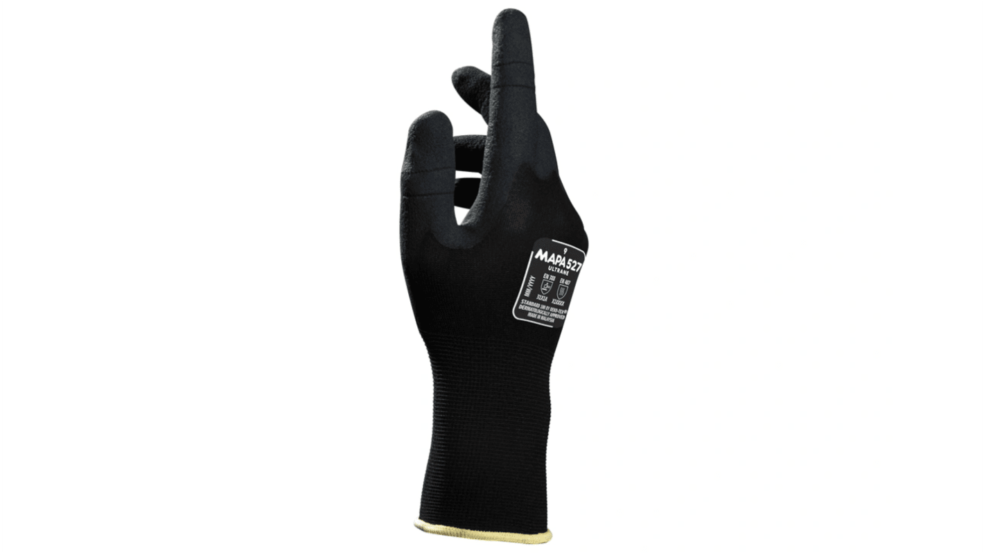 Mapa Ultrane 527 Black, Grey Nitrile Foam Breathable Work Gloves, Size 11