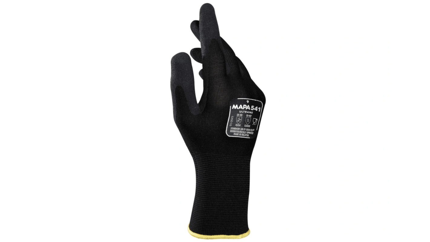 Mapa Ultrane 541 Black Nitrile Foam Abrasion Resistant, Cut Resistant, Puncture Resistant, Tear Resistant Work Gloves,