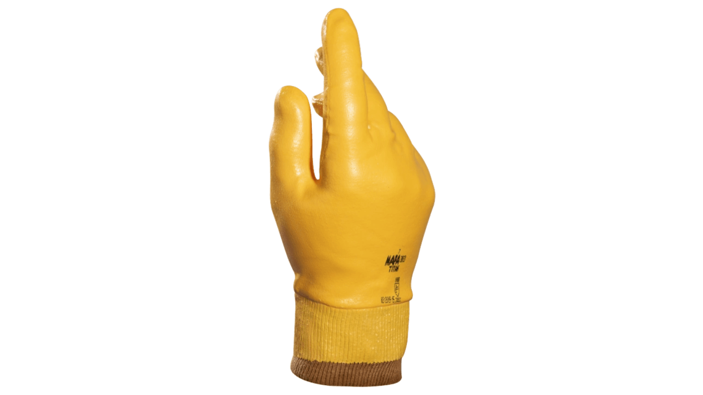 Mapa Titan 383 Yellow Nitrile Abrasion Resistant, Cut Resistant, General Purpose, Puncture Resistant, Tear Resistant