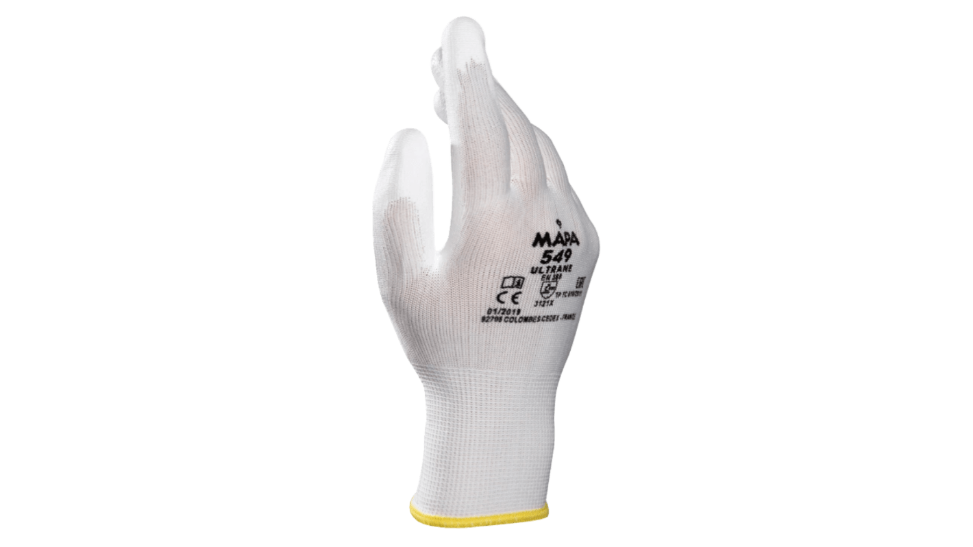 Mapa Ultrane 549 White Polyurethane Abrasion Resistant, Cut Resistant, General Purpose, Puncture Resistant, Tear
