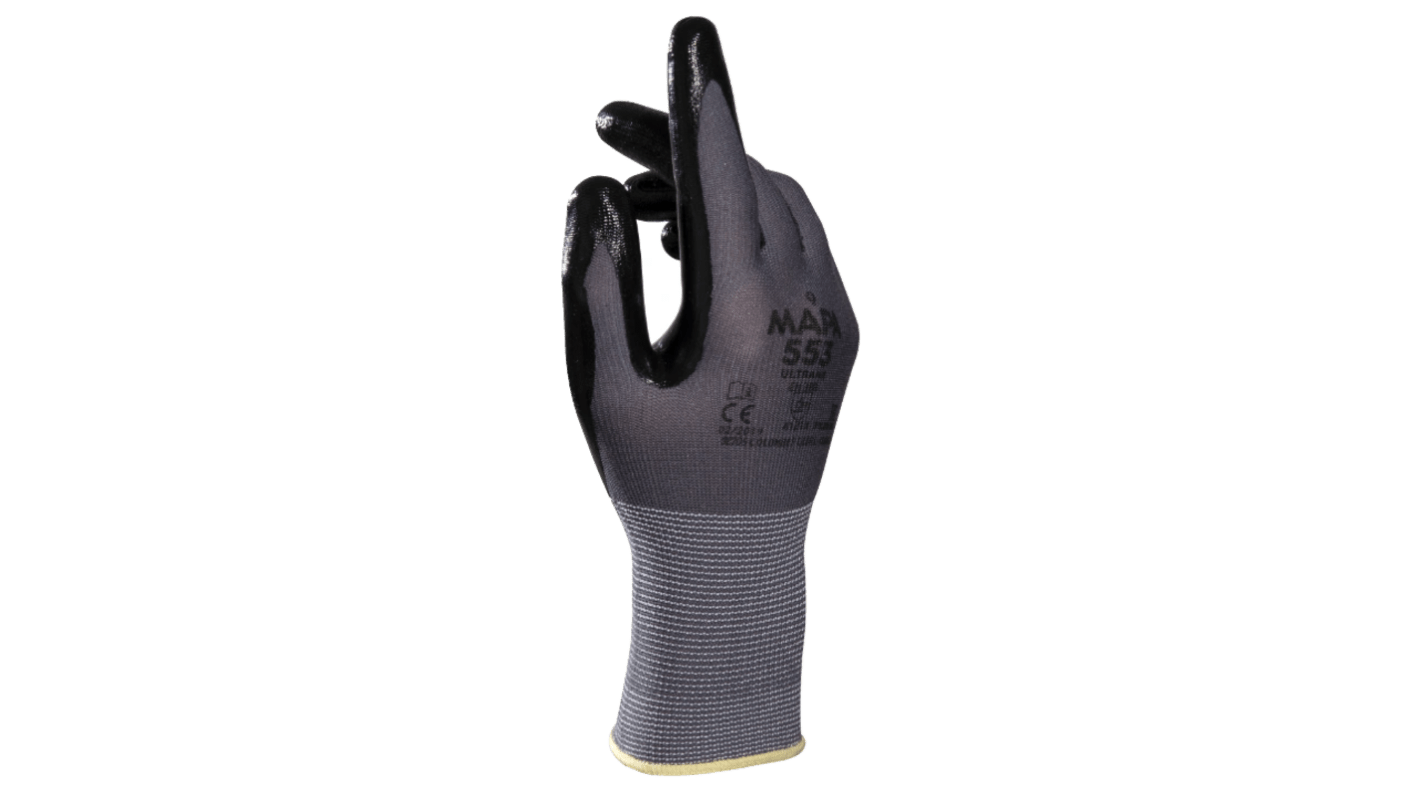 Mapa Ultrane 553 Black Nitrile Abrasion Resistant, Cut Resistant, General Purpose, Puncture Resistant, Tear Resistant