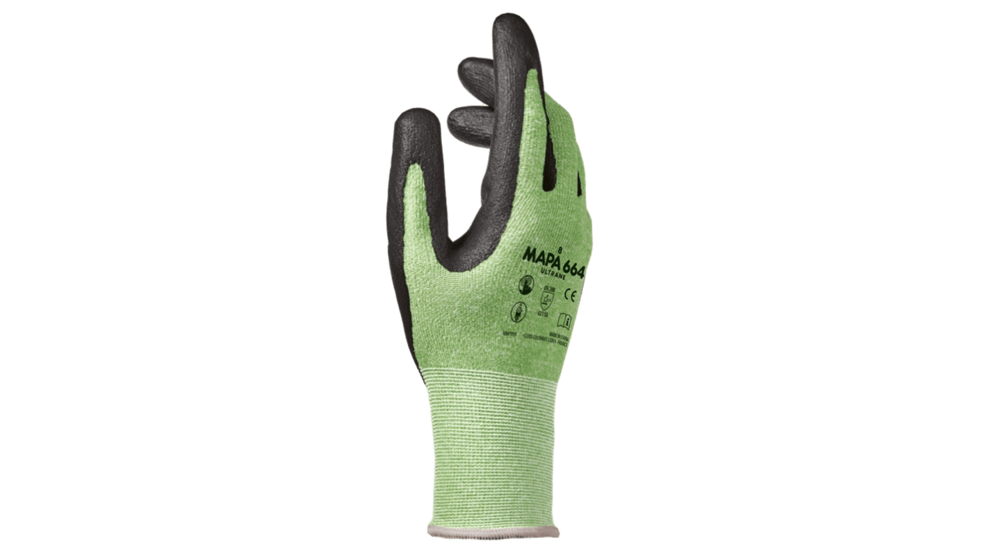 Mapa Ultrane 664 Green Nitrile Foam Abrasion Resistant, Cut Resistant, General Purpose, Puncture Resistant, Tear