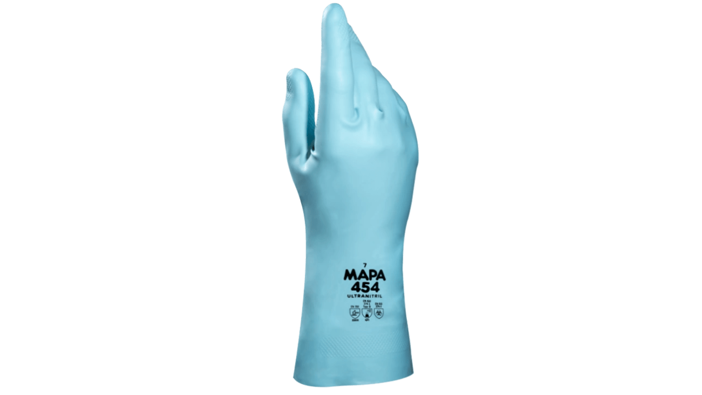 Mapa Ultranitril 454 Blue Nitrile Abrasion Resistant, Cut Resistant, General Purpose, Puncture Resistant, Tear
