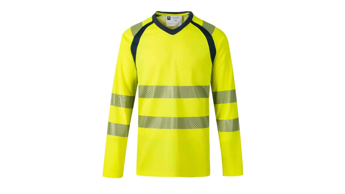 Maglietta alta visibilità Giallo/blu navy a maniche lunghe CODUPAL TO5/PC, 3XL Unisex