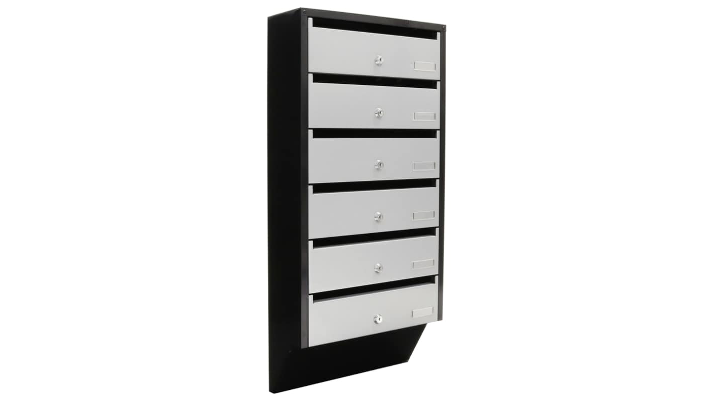 Silver/Black Mailbox, 824 mm x 385mm x 140 mm