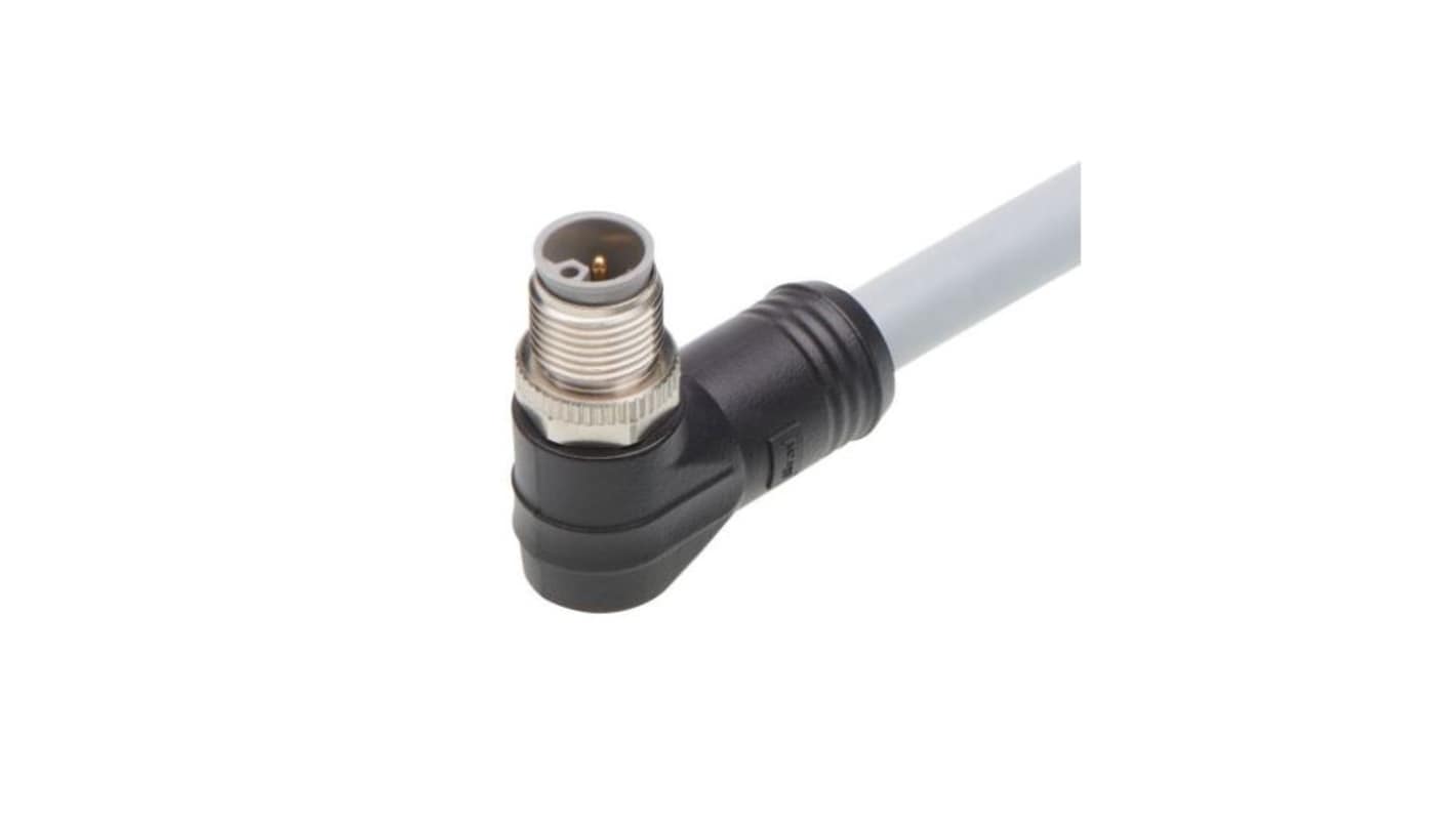 Molex Right Angle Male 5 way M12 to Pigtail Cordset, 15m